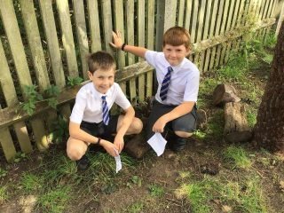 Great day for science outdoor learning in Year 4, using the environment to explore living things and their habitats.