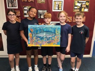 Stunning silk painting artwork from Year 4